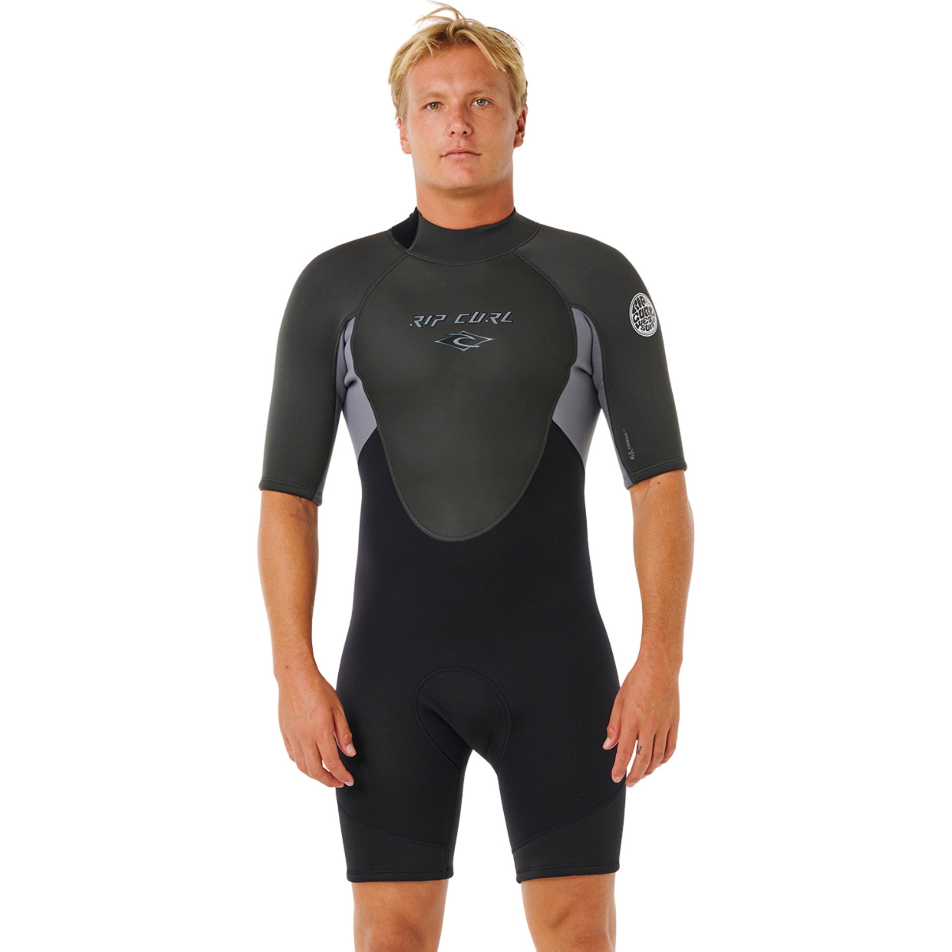 2026 Rip Curl Hommes Omega 2mm Back Zip Shorty Combinaison N&eacute;opr&egrave;ne 128MSP - Grey